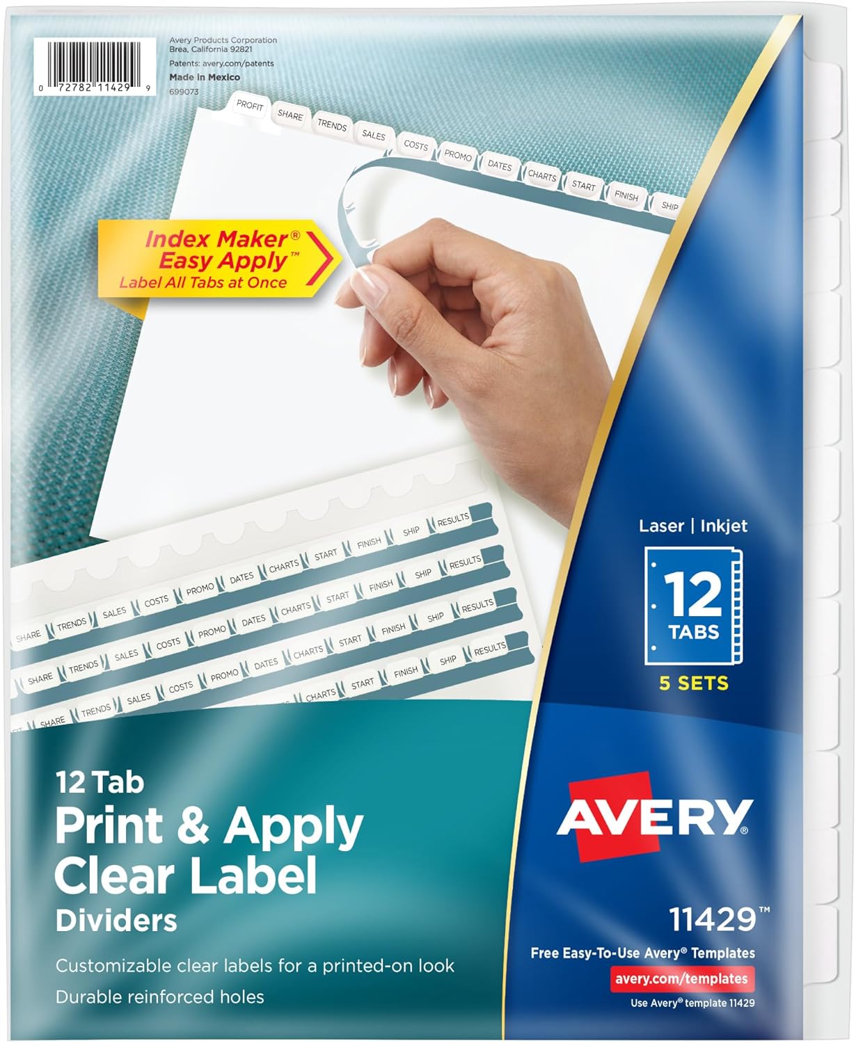 Avery 12-Tab Binder Dividers for Easy Organization and Customization