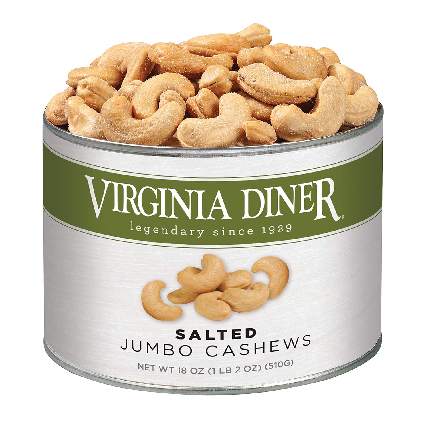 Virginia Diner Jumbo Salted Cashews - Gourmet Gift Delight