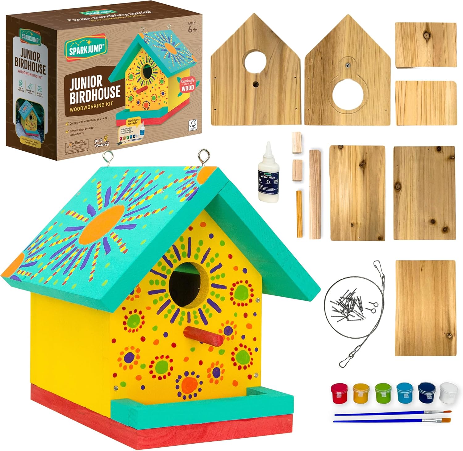 DIY Cedar Wood Birdhouse Kit for Kids and Adults Fun Crafting