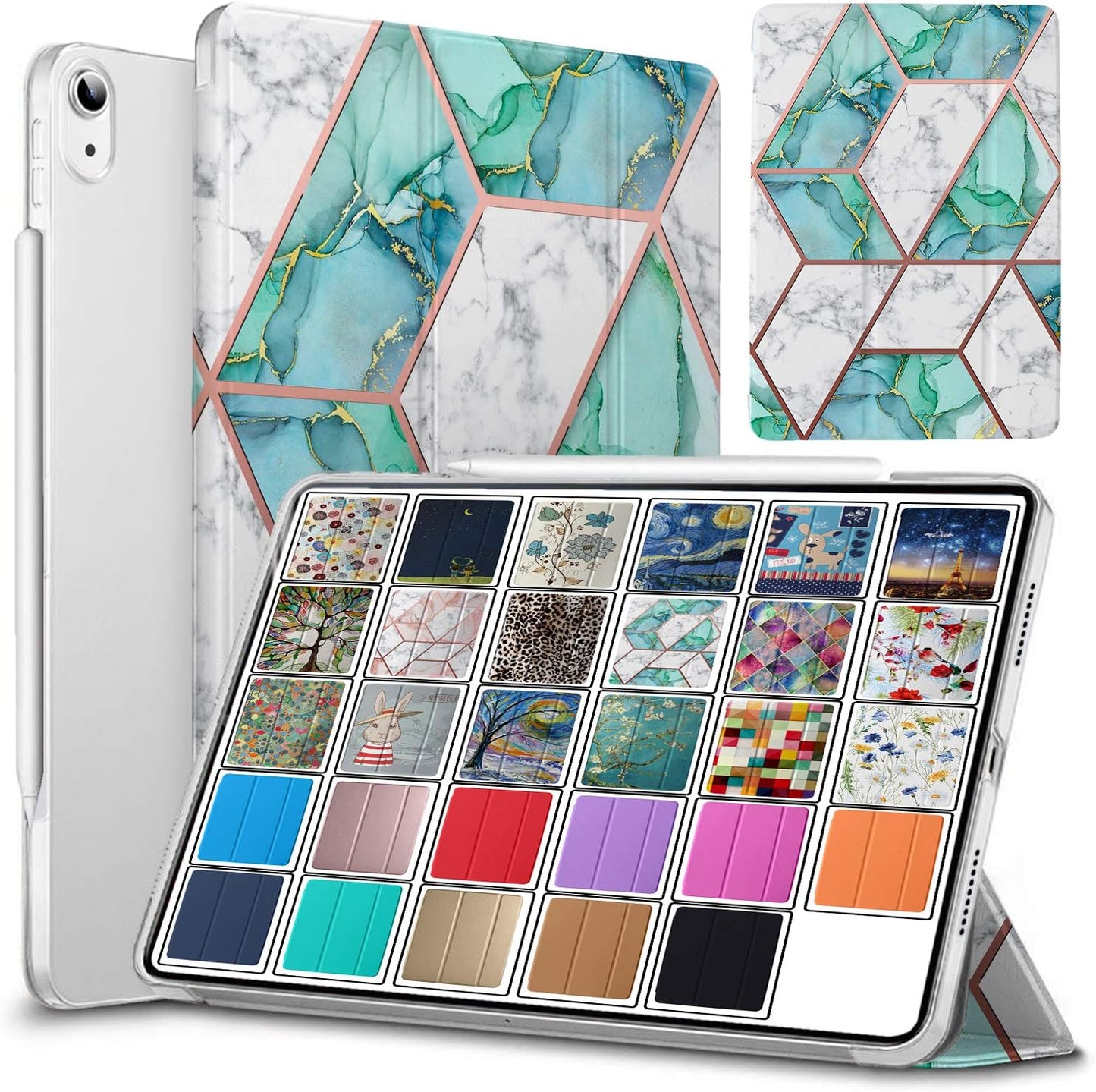 DuraSafe Cases for iPad Air 6th 5th 4th 11 - Marble Green Style