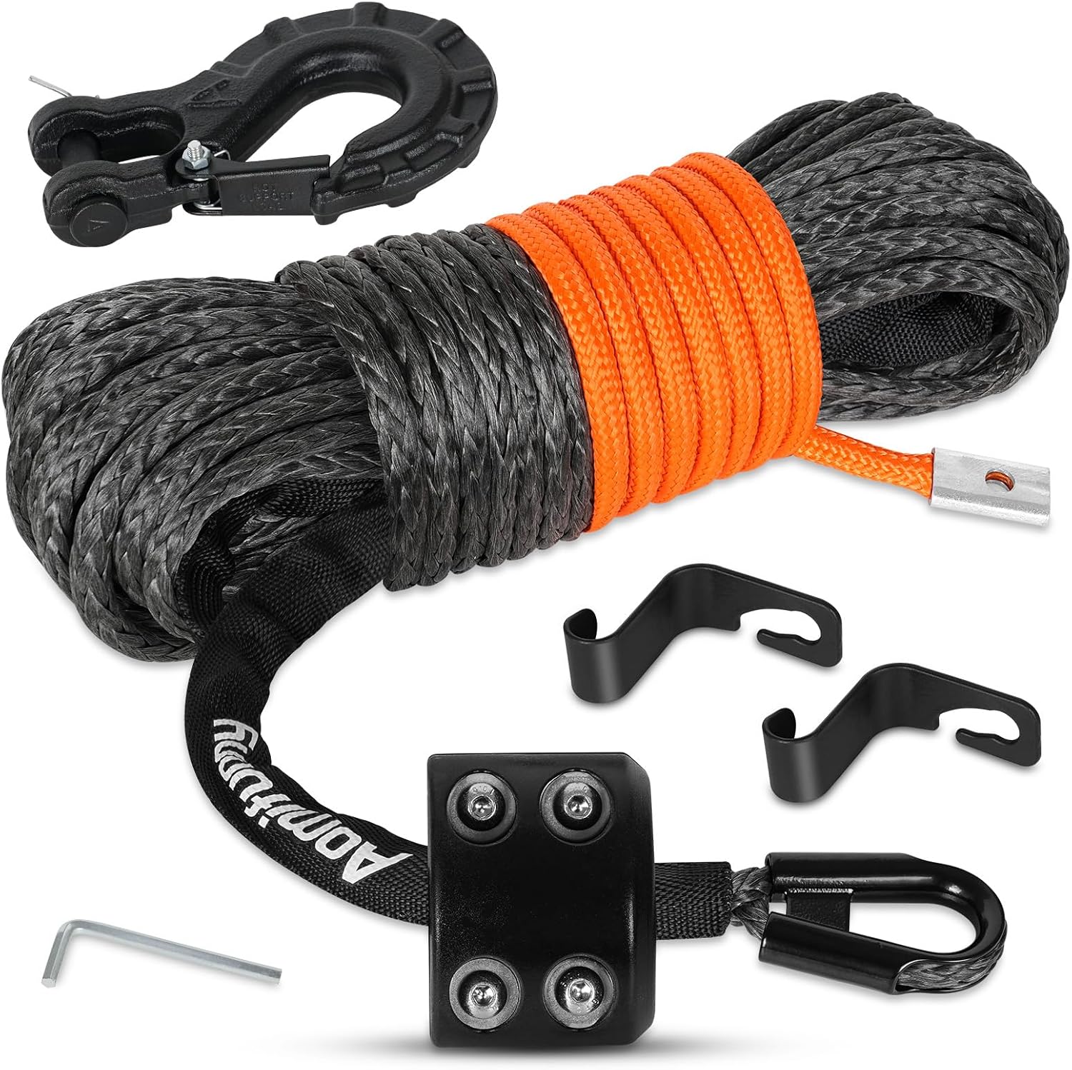 Synthetic Winch Rope 1/4in x 50 ft for Offroad Vehicles