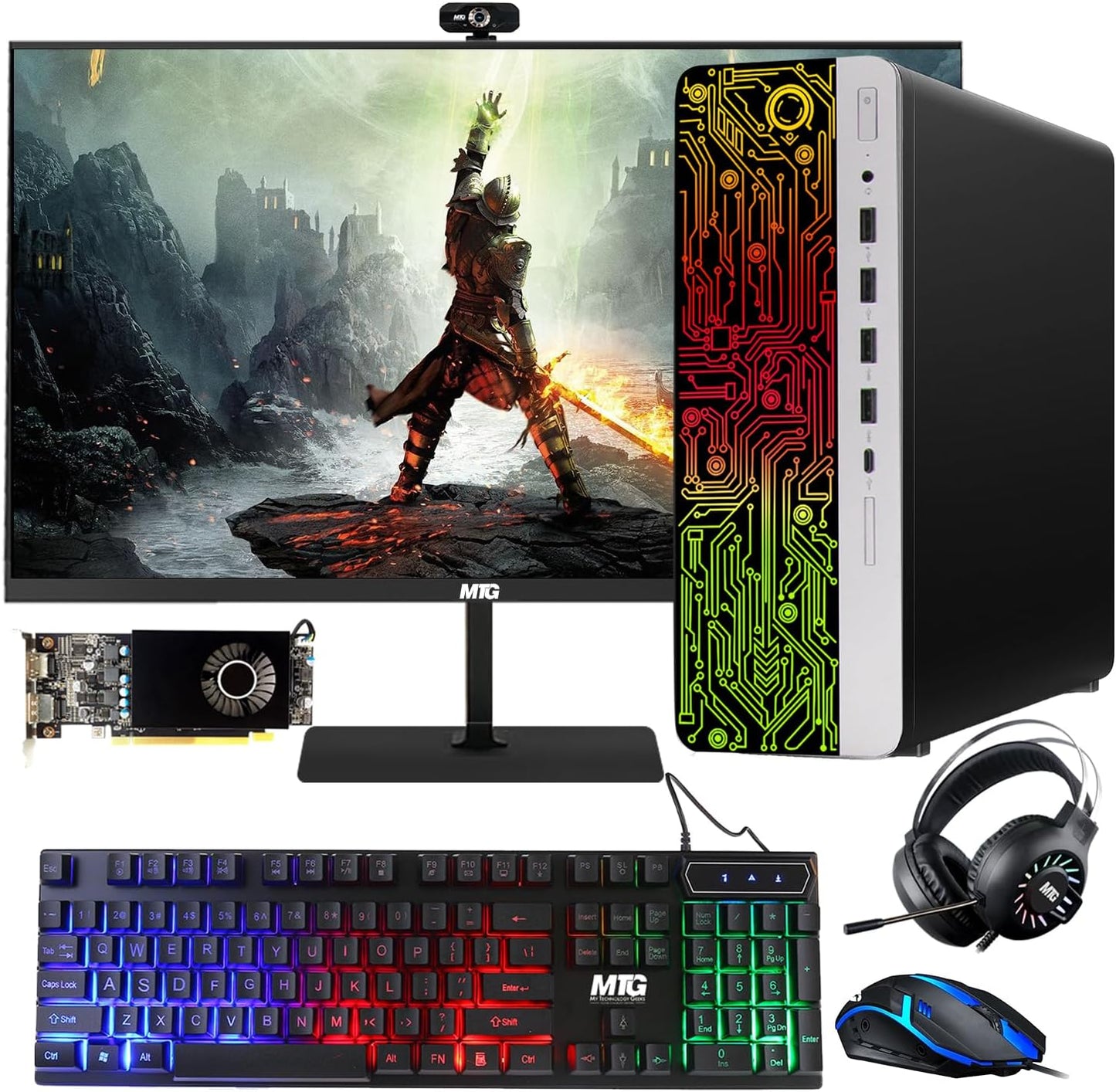 HP G3 Gaming Desktop PC with 27 Inch Monitor and RGB Accessories