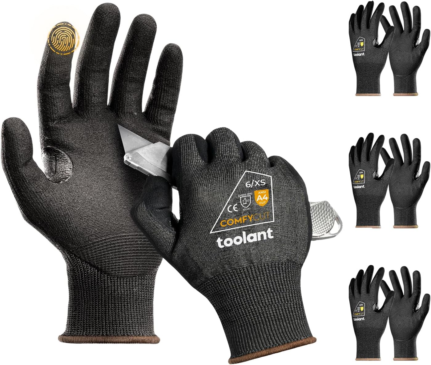 ANSI A4 Cut Resistant Work Gloves for Fishing and WoodCarving
