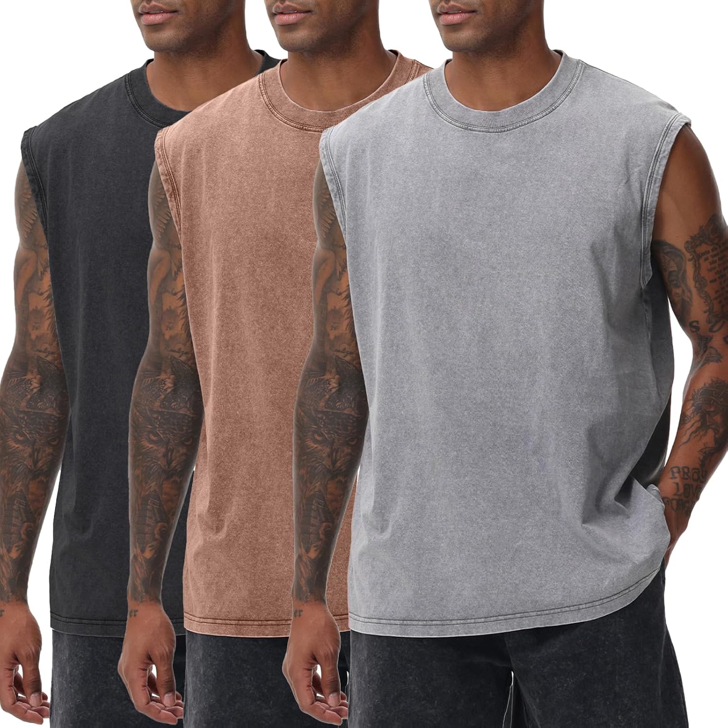Mens Workout Tank Tops Sleeveless Tee Shirts for Gym and Beach