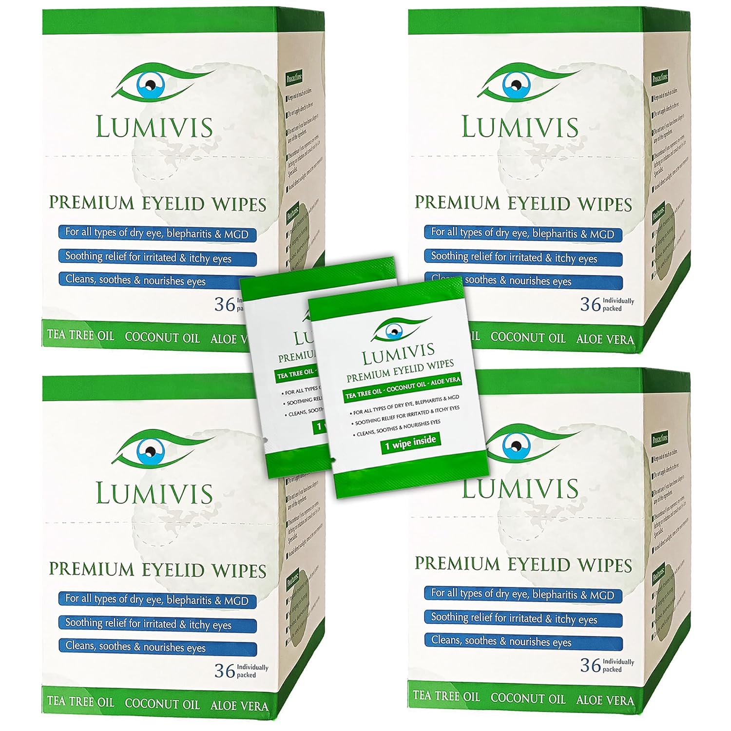 Tea Tree Oil Eyelid Wipes for Gentle Eye Cleansing & Makeup Removal