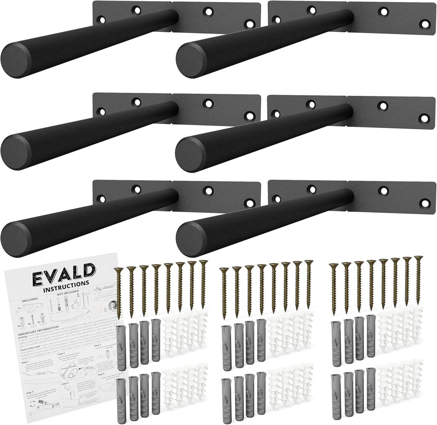 EVALD Heavy Duty Floating Shelf Bracket for Home Decor