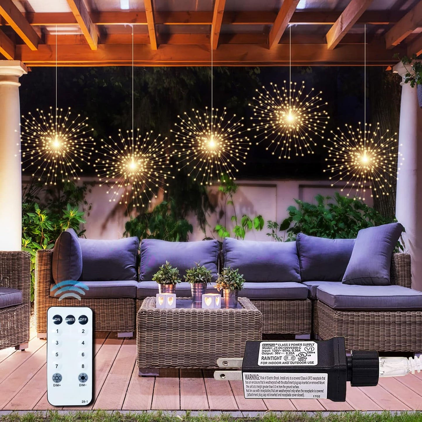 5 Pack 1000LED Plug-in Starburst Sphere Firework Lights Review