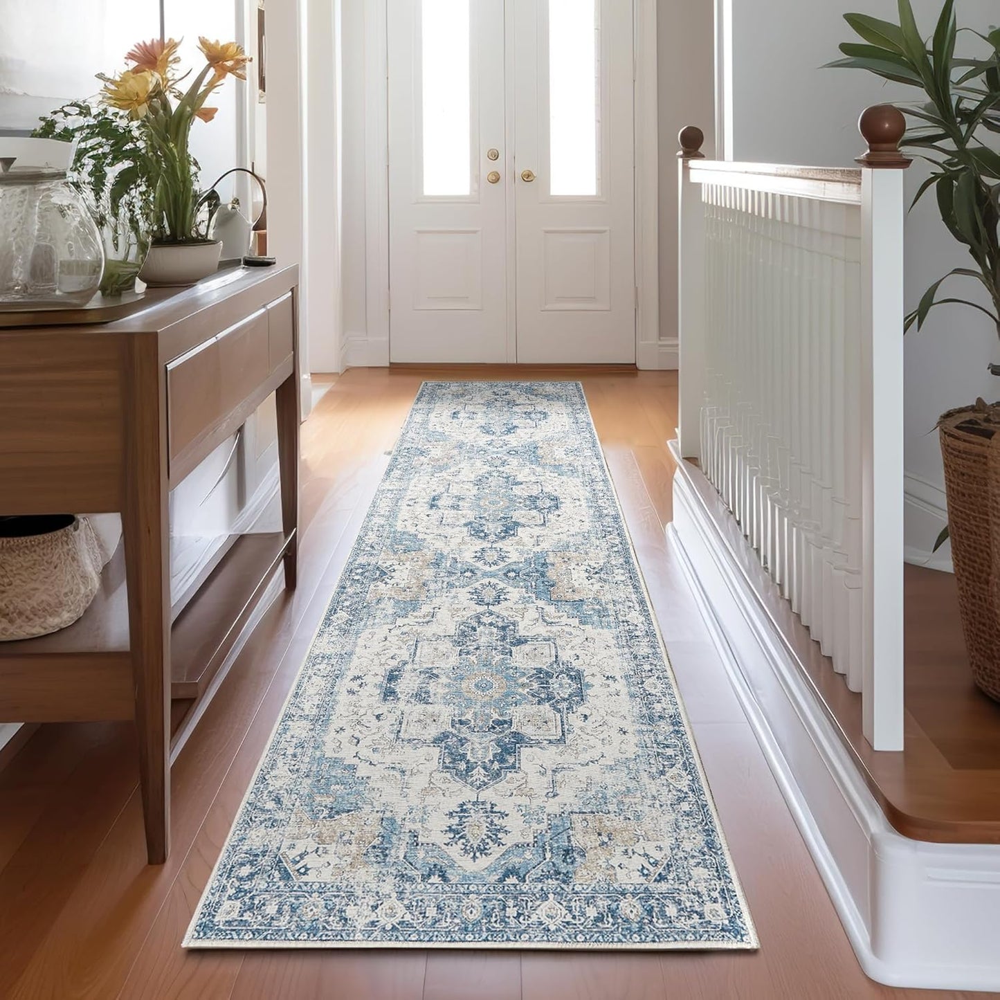 Vintage Runner Rug 2x7 for Hallway Kitchen Entryway Decor