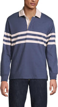 Lands' End Men's Long Sleeve Rugby - Durable Cotton Polo Look
