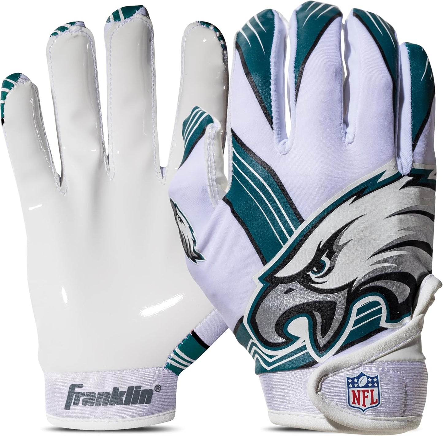 Ultimate Youth NFL Receiver Gloves - Team Logos, Silicone Palm - All Sizes