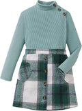 Cute Clothes for Girls Fall Winter 2 Piece Outfit - Preppy Plaid Set 8