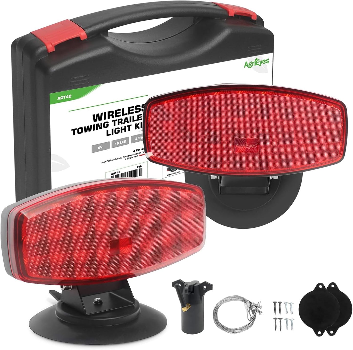 Agrieyes Wireless Trailer Lights with Adjustable Bracket for Safety