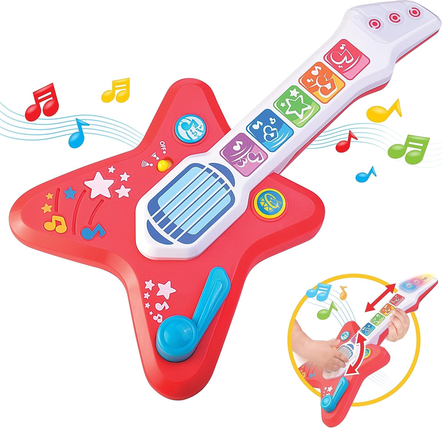 Interactive Toddler Guitar - Lights, Music, Fun!