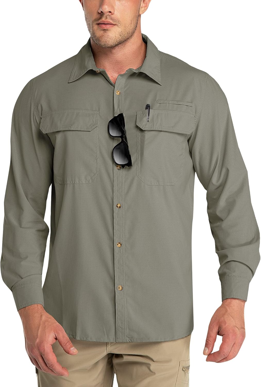 Outdoor Ventures Men's UPF 50+ Sun Protection Shirt for Fishing