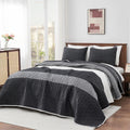 Andency California King Quilt Set Black and White for All Seasons