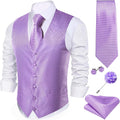 Mens Silk Jacquard Paisley Waistcoat 5PC Set for Men - Formal/Leisure