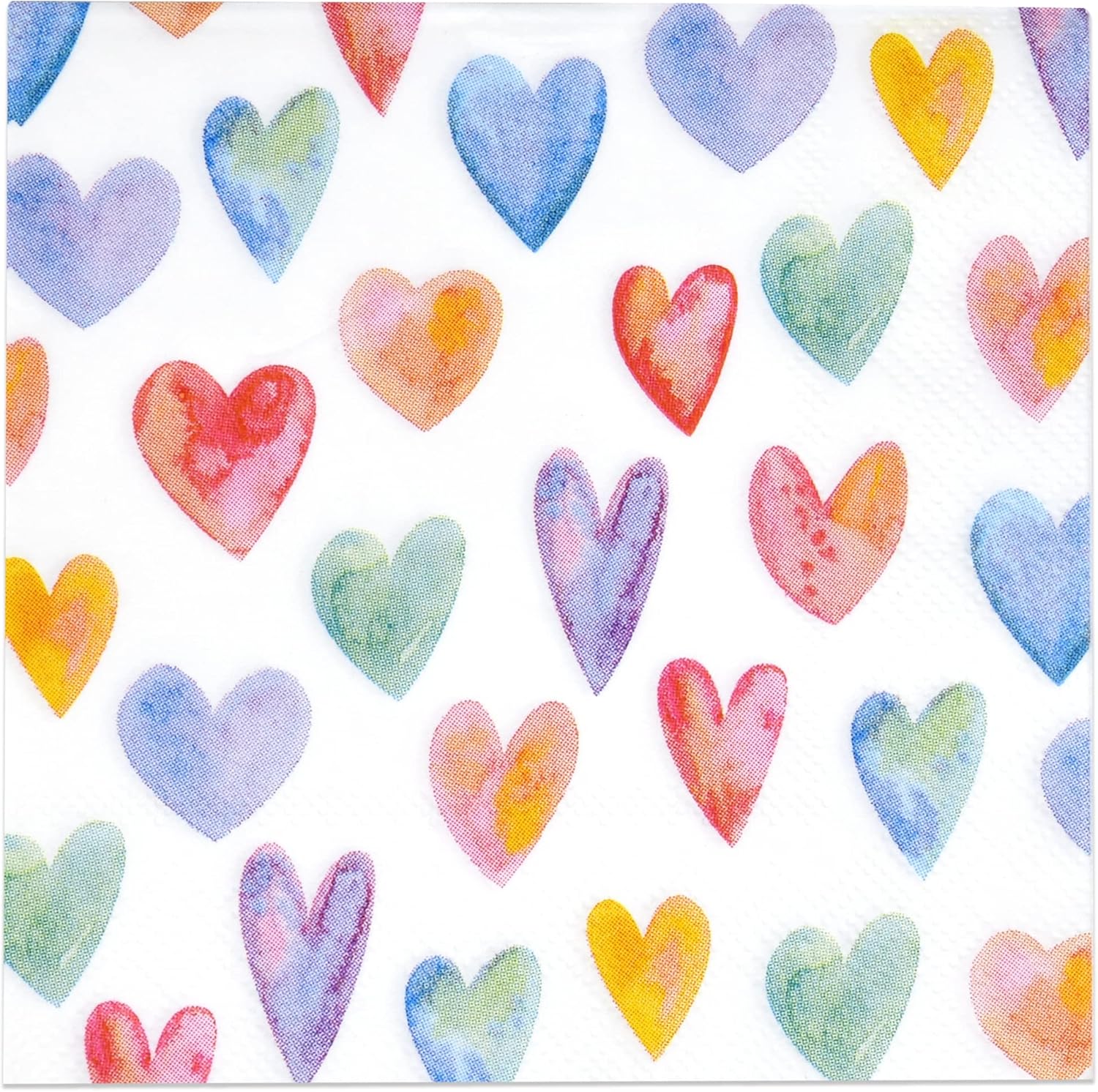 100 Colorful Heart Cocktail Napkins - Love-themed Party Essential