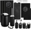 Black Bathroom Accessories Set 23Pcs - Complete Matte Black Bath Kit