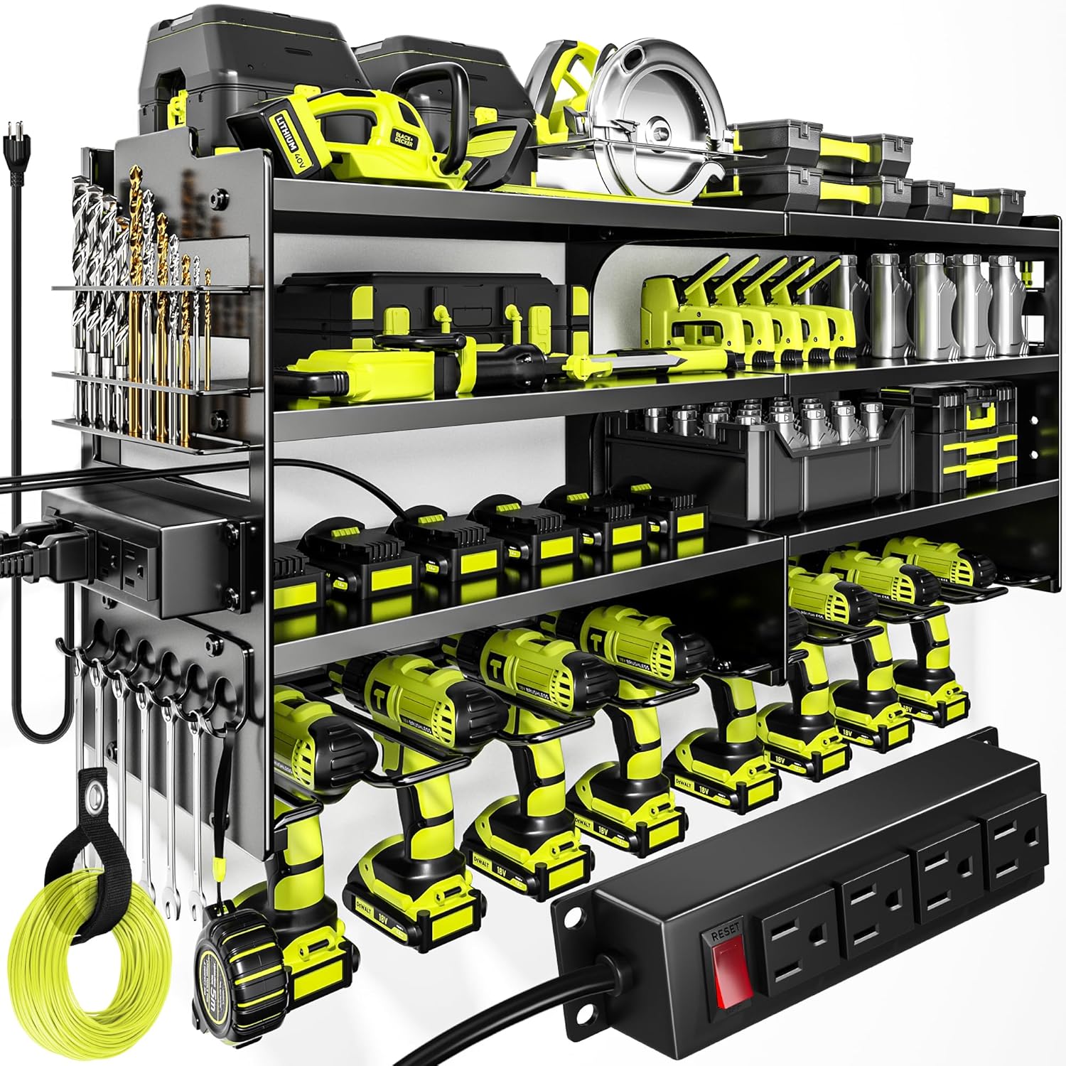 POKIPO Heavy Duty Tool Organizer with Charging Station