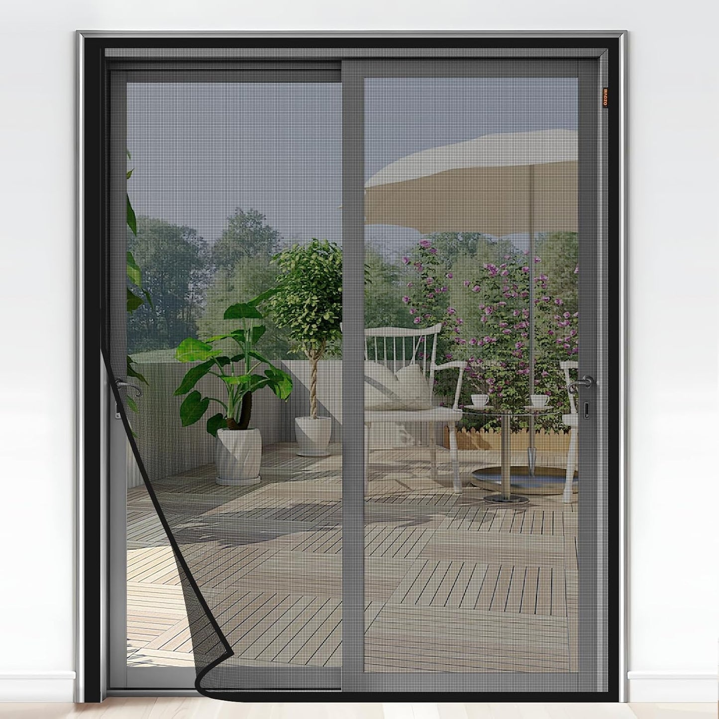 MAGZO Magnetic Screen Door for 72 x 80 Inch Openings, Black
