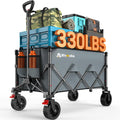 Collapsible Wagon Cart with Wider Wheels - Heavy Duty 330lb Capacity
