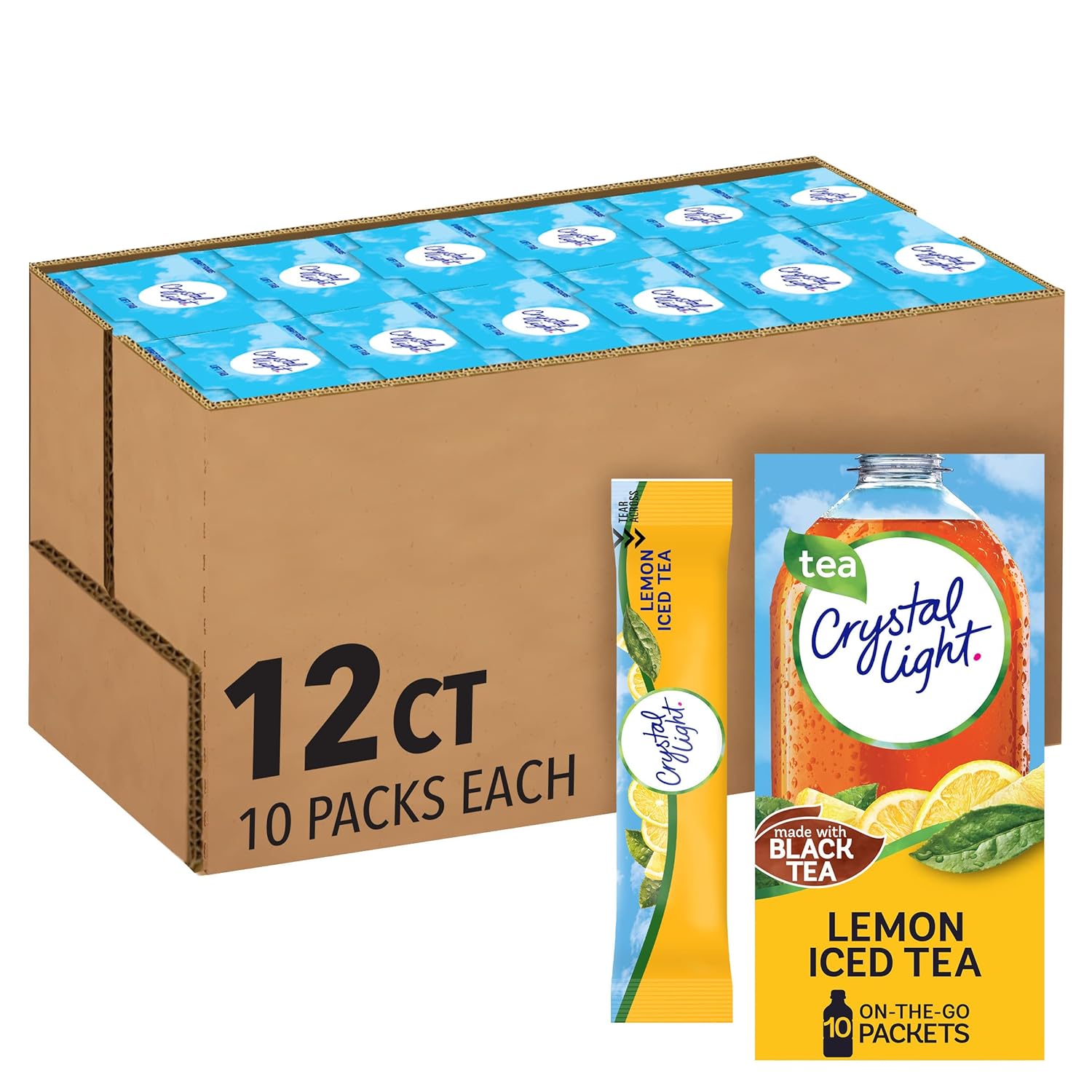 Crystal Light Lemon Iced Tea Powdered Drink Mix for Refreshment