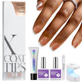 French Gel Nail Kit Press On Nails Brown Extra Short Square - Long