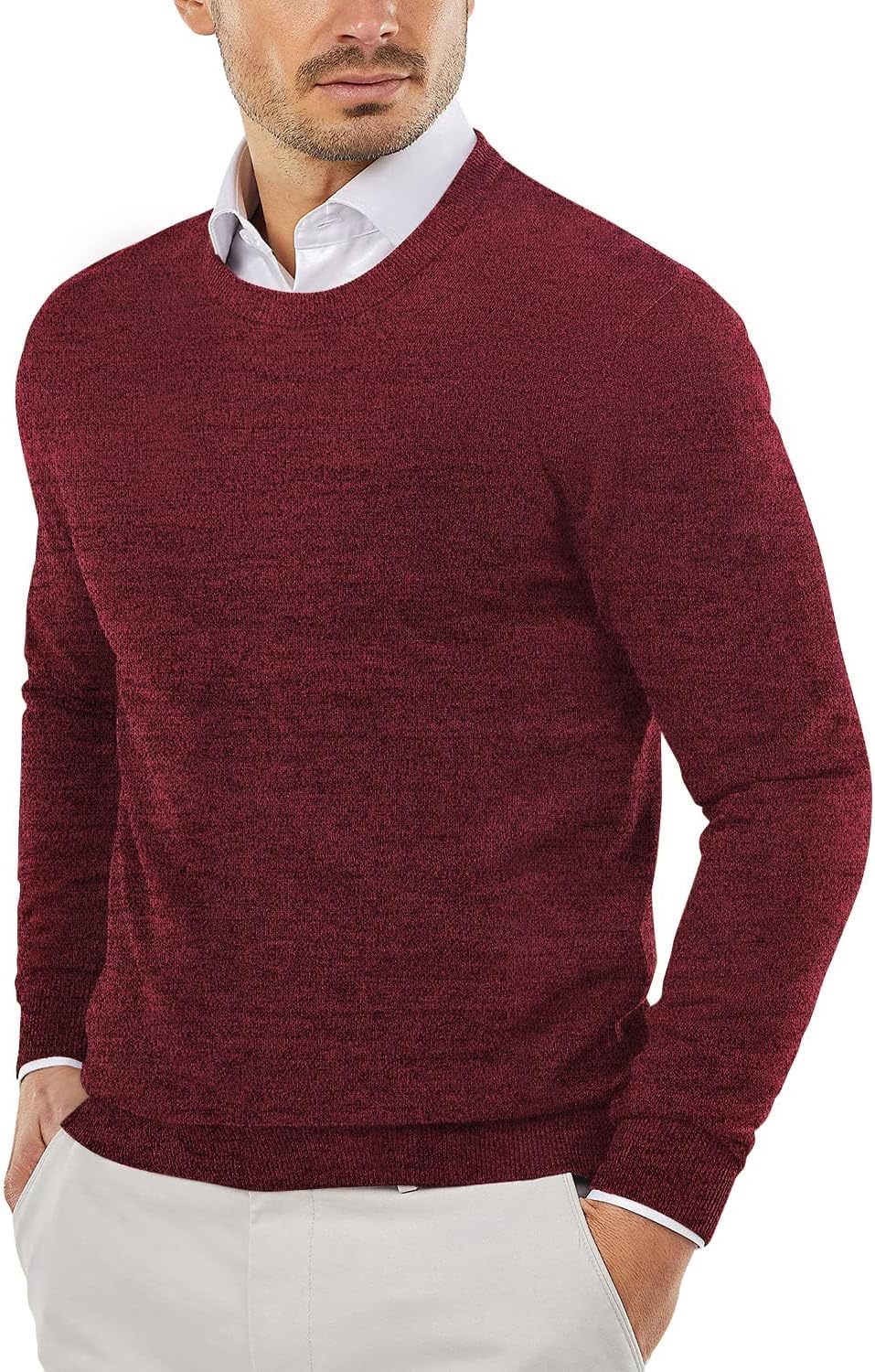COOFANDY Men's Crew Neck Sweater for Casual or Dressy Wear