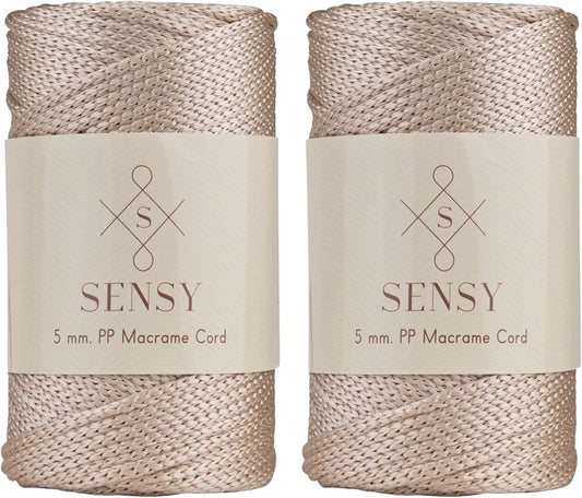Sensy Premium 5mm Polyester Rope for Macrame and Crochet Projects