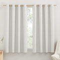 NICETOWN Ivory 100% Blackout Linen Curtains 68in Length - Real Light