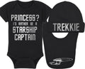 Princess? I'd Rather Be A Starship Captain Baby Onesie Set - Fun Fox