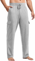 Cargo Sweatpants for Men with Pockets - Open Bottom Baggy Fit