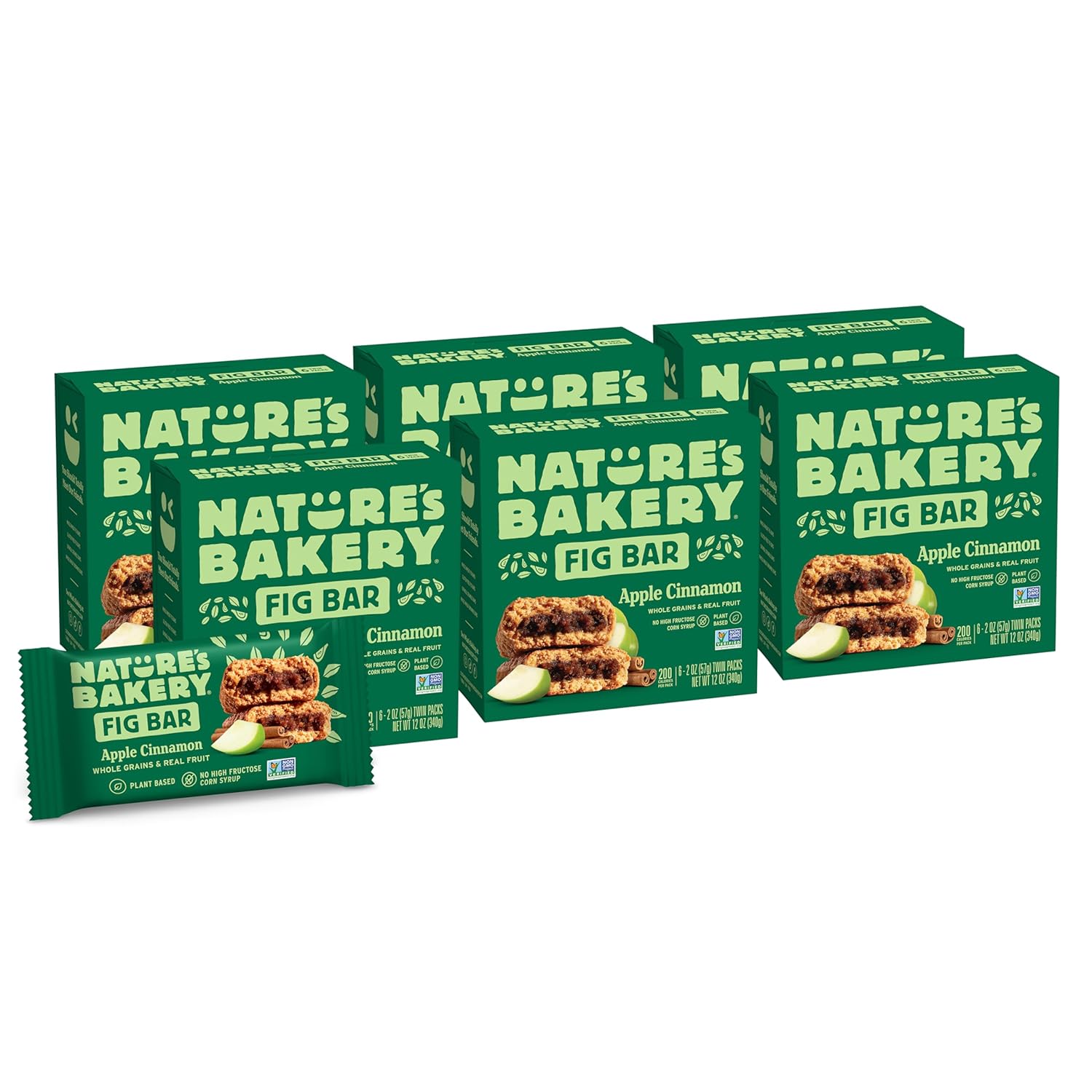 Nature's Bakery Whole Wheat Fig Bars, Apple Cinnamon Snack Bars