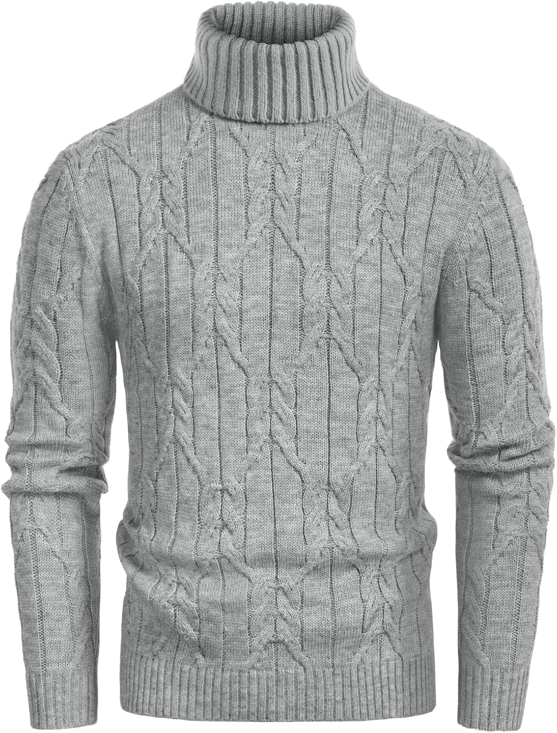 Stylish Cable Knit Turtleneck Sweater for Men by GRACE KARIN