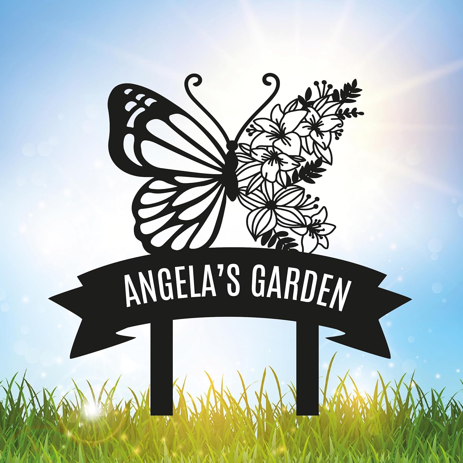Personalized Metal Garden Sign with Stake for Custom Decor