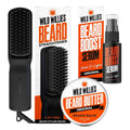 Beard Care Kit Heated Straightener, Beard Butter & Growth Serum