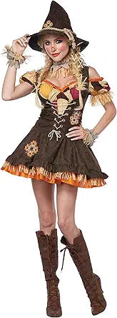 Women's Sassy Scarecrow Costume for Fun Halloween Parties
