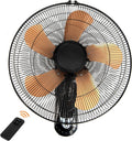 18 Inch Wall Mount Fan with Remote - Quiet 3-Speed Oscillating Fan