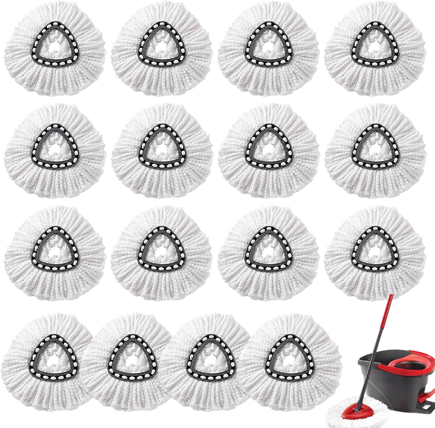 16Pcs Spin Mop Replacement Heads for Easy House Cleaning