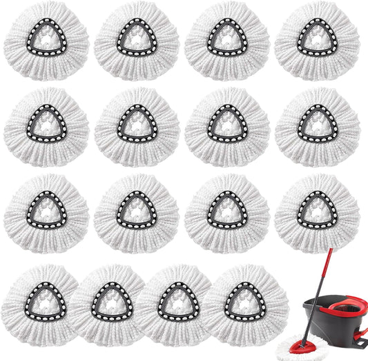 16Pcs Spin Mop Replacement Heads for Easy House Cleaning