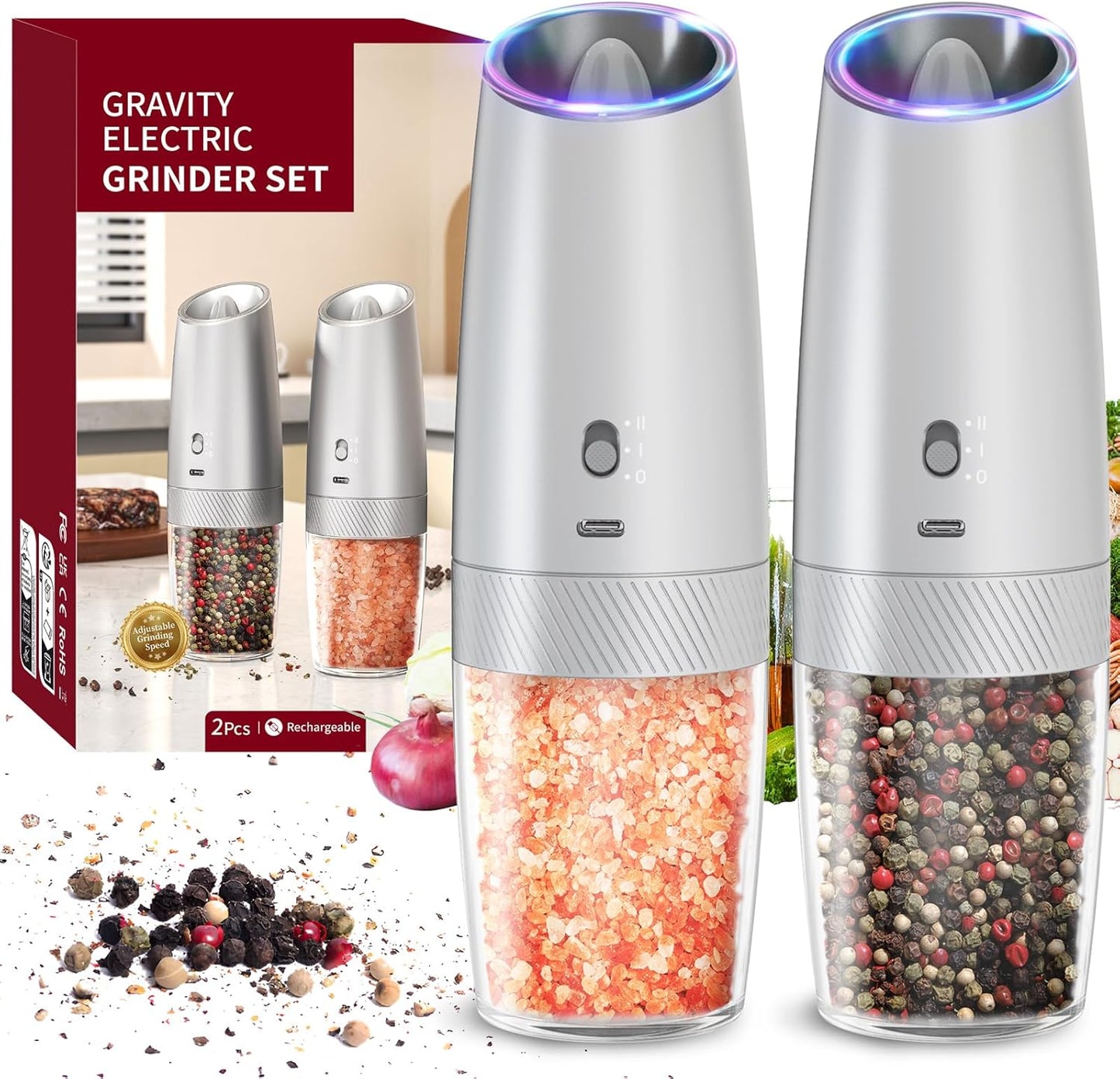 CIRCLE JOY Gravity Electric Salt and Pepper Grinder Set Review