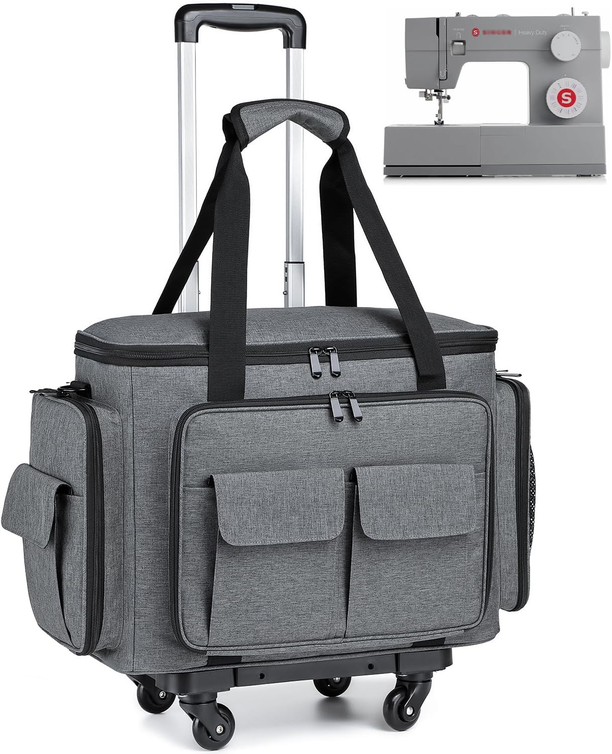 Rolling Sewing Machine Case - Portable & Spacious