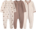 Baby Boys Girls Organic Cotton Zip-Front Sleeper Pajamas - Footed