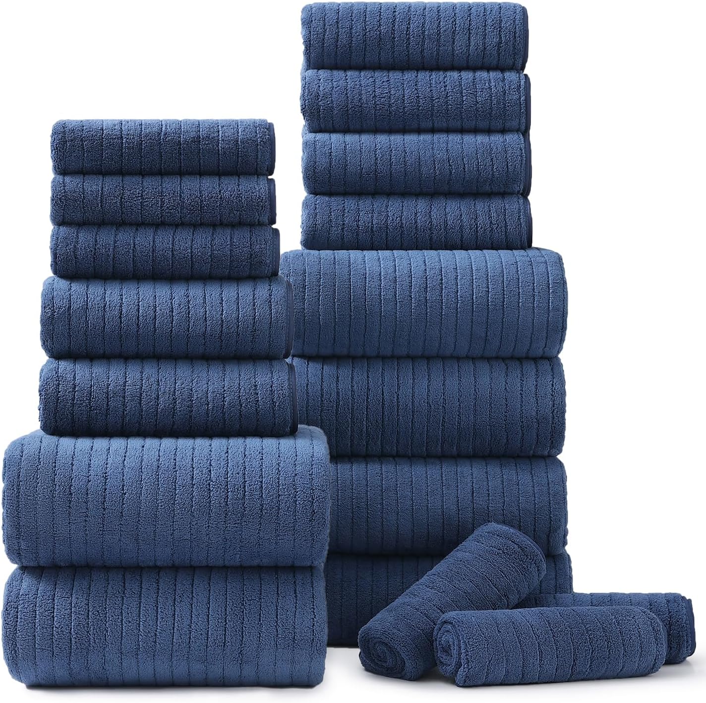 18 Piece Soft Family Bathroom Towel Set for Luxurious Comfort