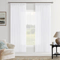 72 Inch White Pinch Pleated Linen Curtains 2 Panels - Soft Light