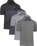 Mens Polo Shirts Short Sleeve Quick Dry Moisture Wicking - Pack of 4/5