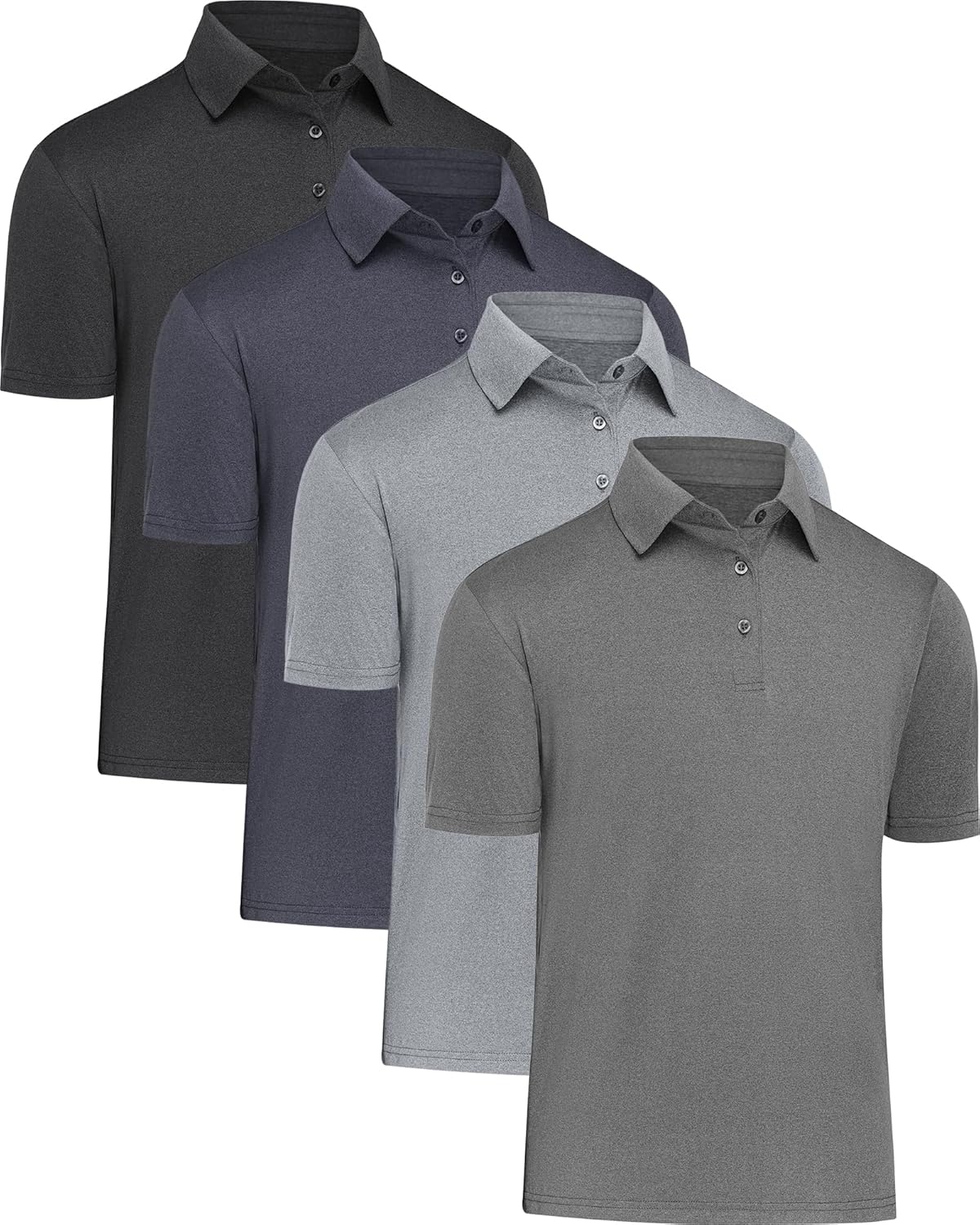 Mens Polo Shirts Short Sleeve Quick Dry Moisture Wicking T Shirts