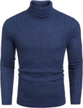 Men's Slim Fit Turtleneck Sweater - Knit Twisted Pullover