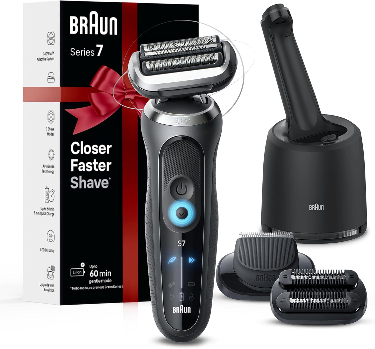 Braun Electric Shaver Series 7 7185cc for Men with Trimmer