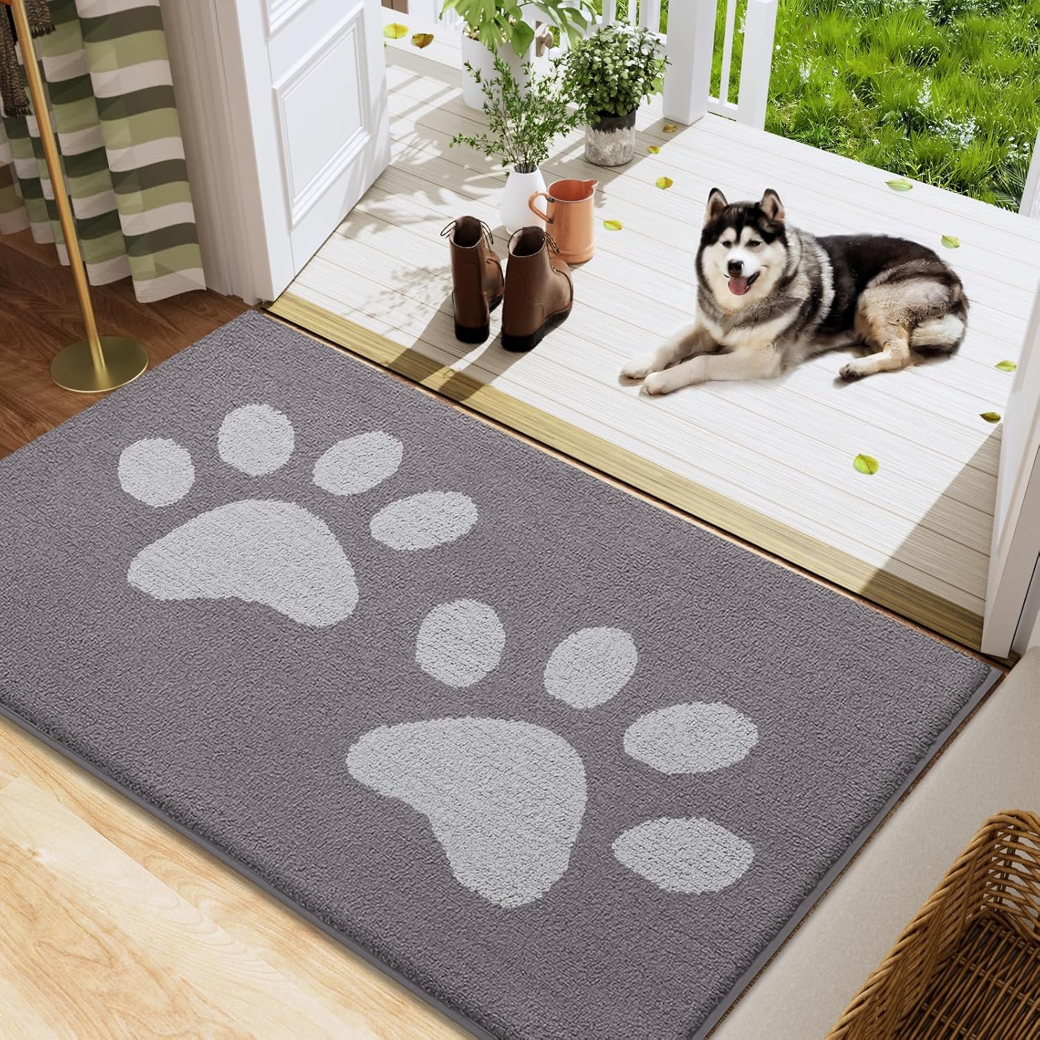 Buganda Dog Door Mat for Muddy Paws - Absorbent and Non-Slip